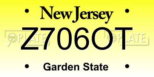 Z706OT New Jersey License Plate