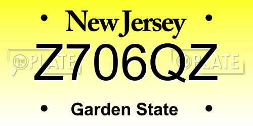 Z706QZ New Jersey License Plate