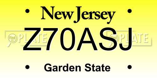 Z70ASJ New Jersey License Plate