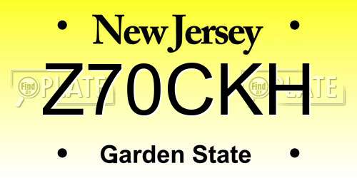 Z70CKH New Jersey License Plate