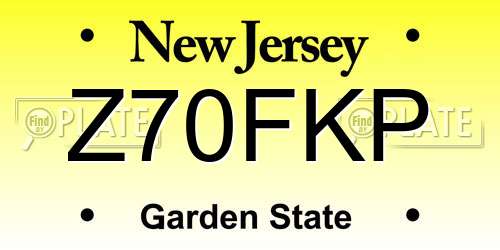 Z70FKP New Jersey License Plate