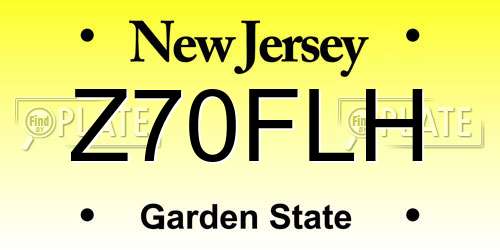 Z70FLH New Jersey License Plate
