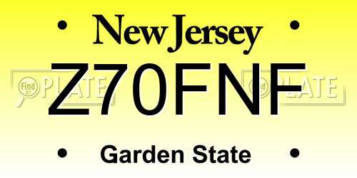 Z70FNF New Jersey License Plate