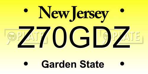 Z70GDZ New Jersey License Plate