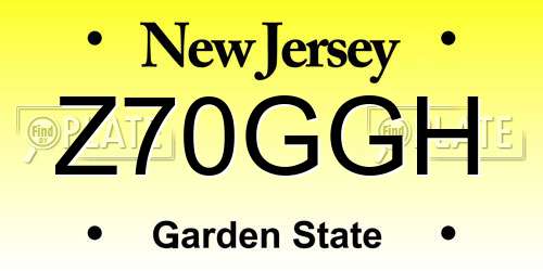 Z70GGH New Jersey License Plate