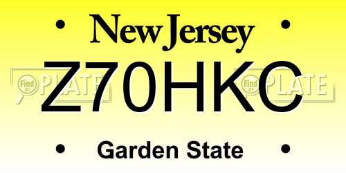 Z70HKC New Jersey License Plate