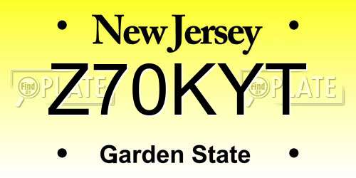 Z70KYT New Jersey License Plate