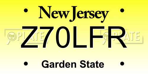 Z70LFR New Jersey License Plate