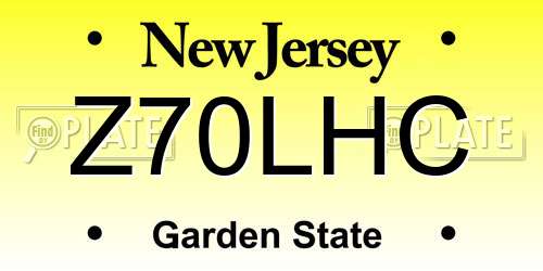 Z70LHC New Jersey License Plate
