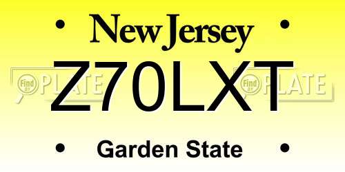 Z70LXT New Jersey License Plate