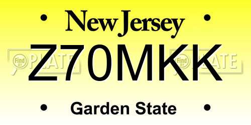 Z70MKK New Jersey License Plate