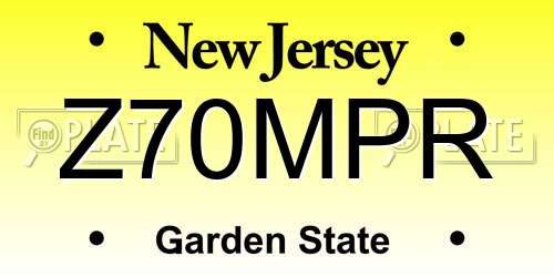 Z70MPR New Jersey License Plate