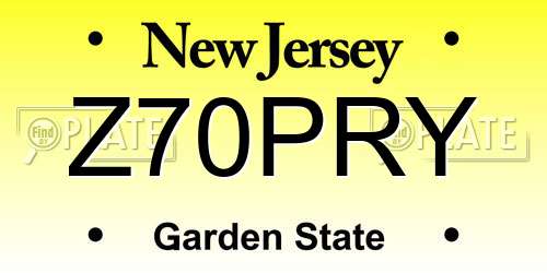 Z70PRY New Jersey License Plate