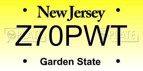 Z70PWT New Jersey License Plate