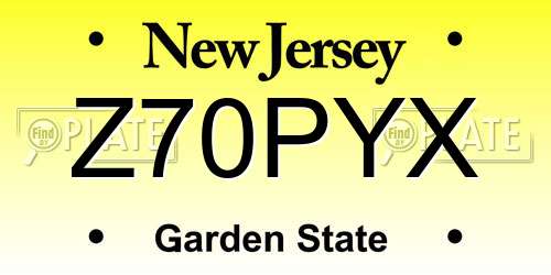 Z70PYX New Jersey License Plate