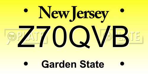 Z70QVB New Jersey License Plate