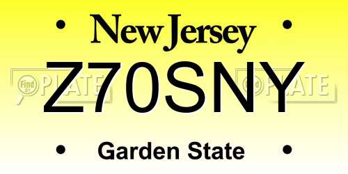 Z70SNY New Jersey License Plate