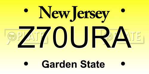 Z70URA New Jersey License Plate