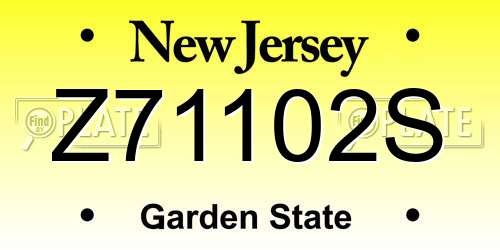 Z71102S New Jersey License Plate