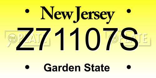 Z71107S New Jersey License Plate