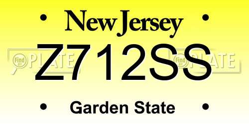Z712SS New Jersey License Plate