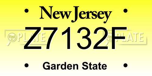 Z7132F New Jersey License Plate