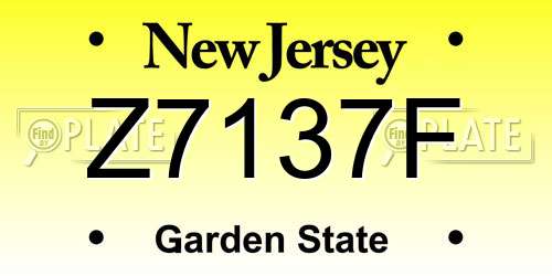 Z7137F New Jersey License Plate