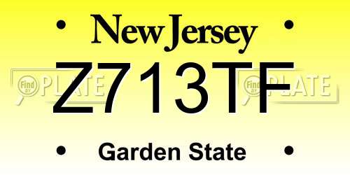 Z713TF New Jersey License Plate