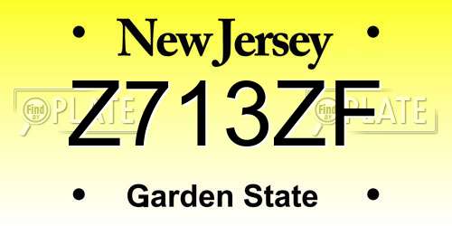 Z713ZF New Jersey License Plate