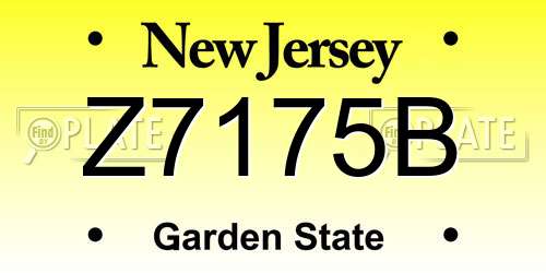 Z7175B New Jersey License Plate