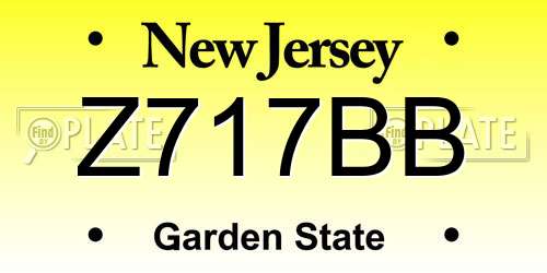 Z717BB New Jersey License Plate