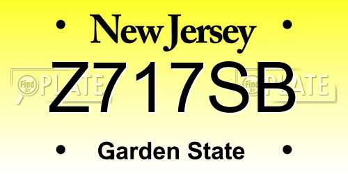 Z717SB New Jersey License Plate
