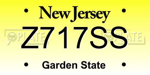 Z717SS New Jersey License Plate