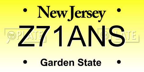 Z71ANS New Jersey License Plate