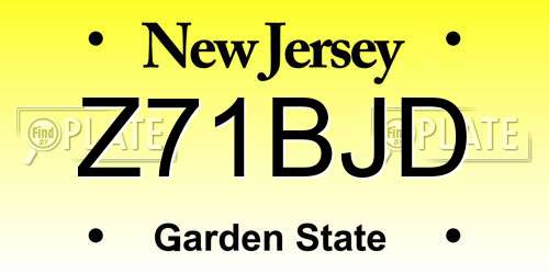 Z71BJD New Jersey License Plate