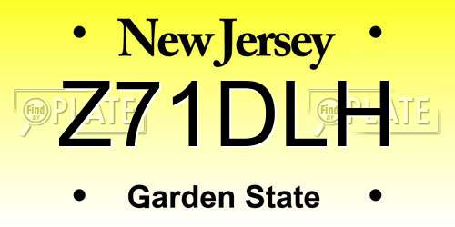 Z71DLH New Jersey License Plate