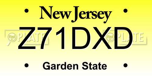 Z71DXD New Jersey License Plate