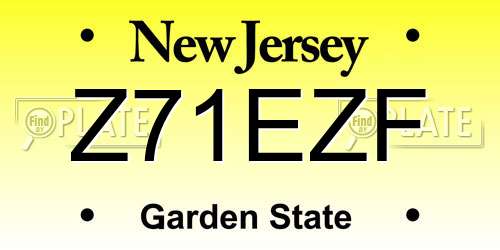 Z71EZF New Jersey License Plate