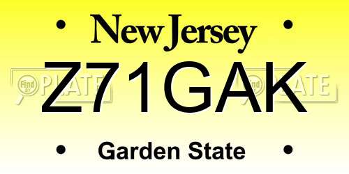 Z71GAK New Jersey License Plate