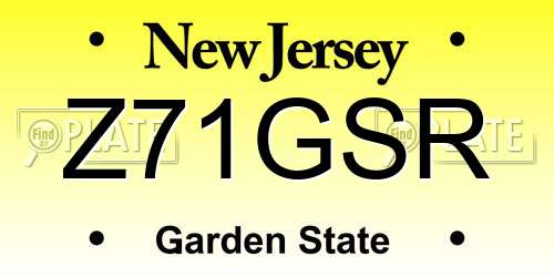 Z71GSR New Jersey License Plate