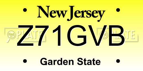 Z71GVB New Jersey License Plate