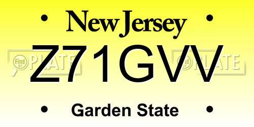 Z71GVV New Jersey License Plate