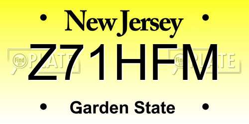 Z71HFM New Jersey License Plate