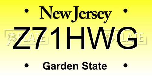 Z71HWG New Jersey License Plate