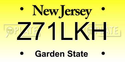 Z71LKH New Jersey License Plate