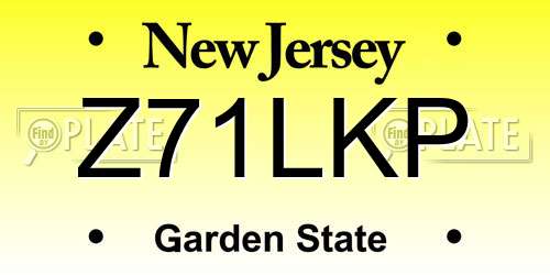Z71LKP New Jersey License Plate