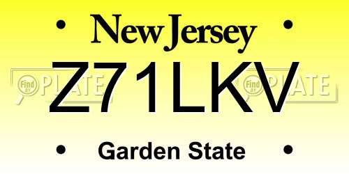 Z71LKV New Jersey License Plate