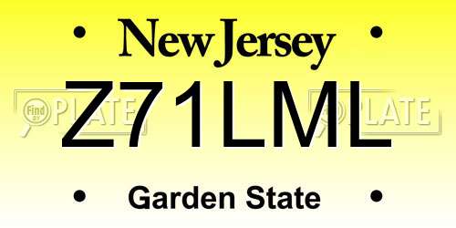 Z71LML New Jersey License Plate