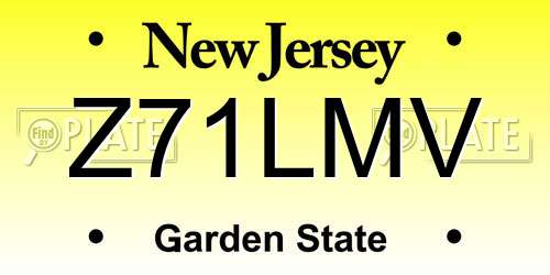 Z71LMV New Jersey License Plate