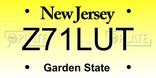 Z71LUT New Jersey License Plate